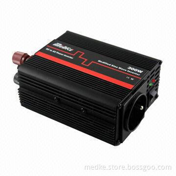 DC to AC Car Power/Modified Sine Wave Inverter, 300W with 120 x 105 x 55mm Size